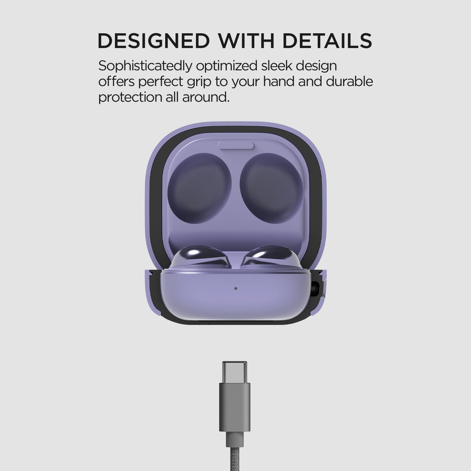 Modern Galaxy Buds Case (2023, 2022, 2021, 2020) - Purple